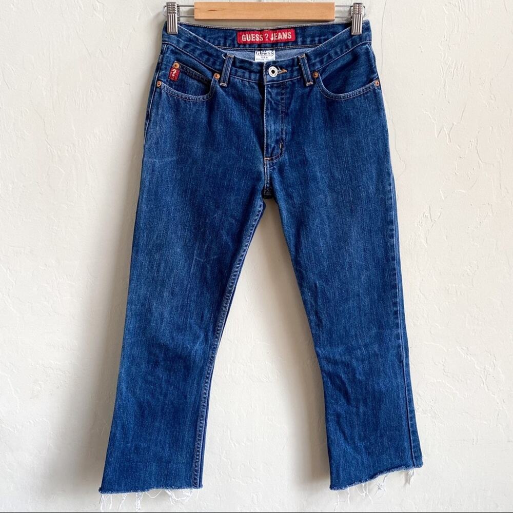 Vintage Guess Cropped Raw Hem Denim Jeans